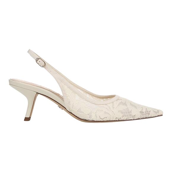 Sam Edelman Women's Bianka Slingback Mesh Heel Pumps Ivory Size 9 1/2 - Picture 2 of 4